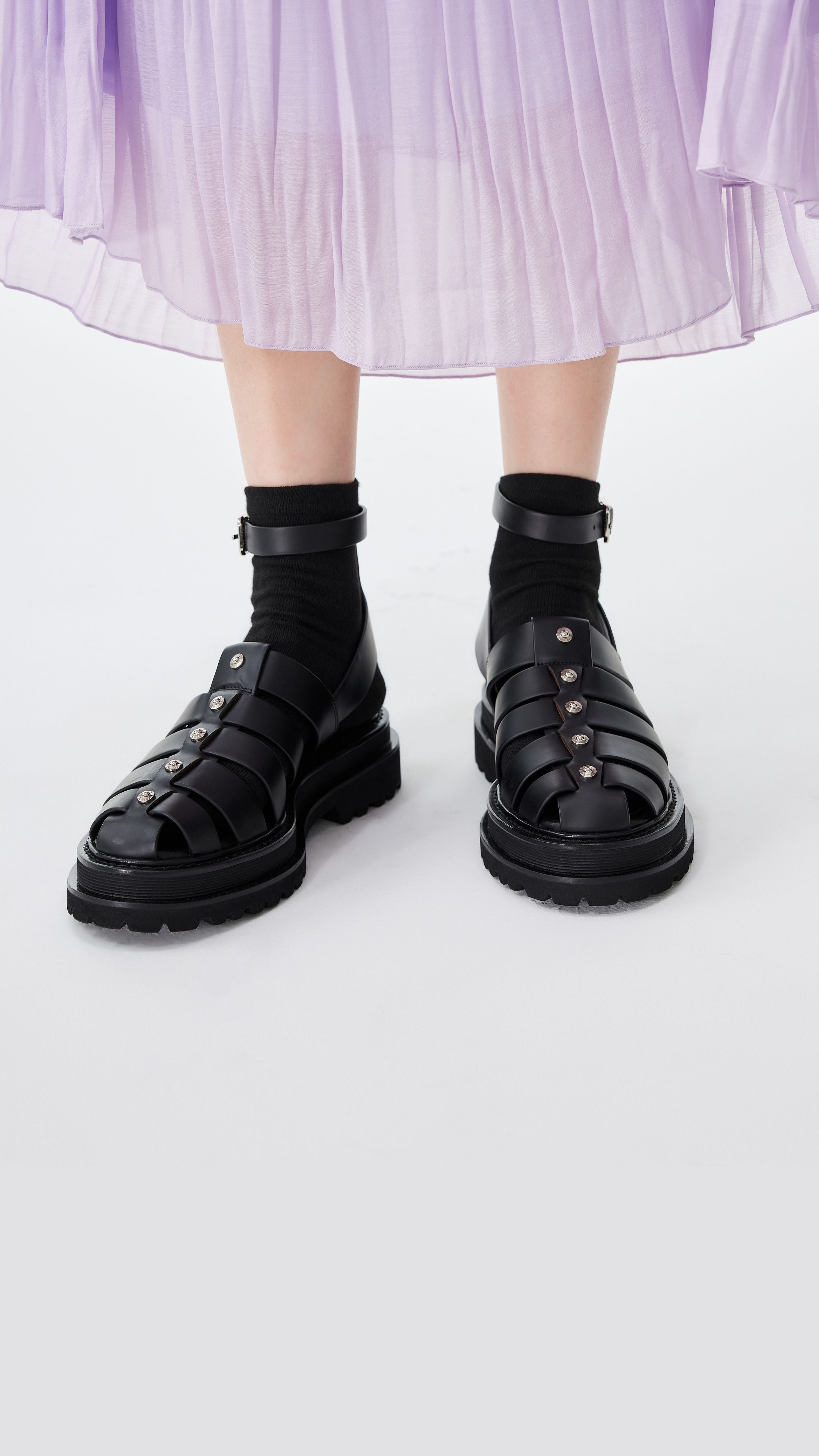 Leather Strappy Sandals - Image 3